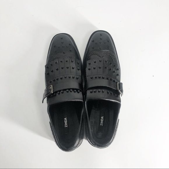 Zinda Studded Loafer Tassel Oxford Black Sz 39/9 - Picture 6 of 6
